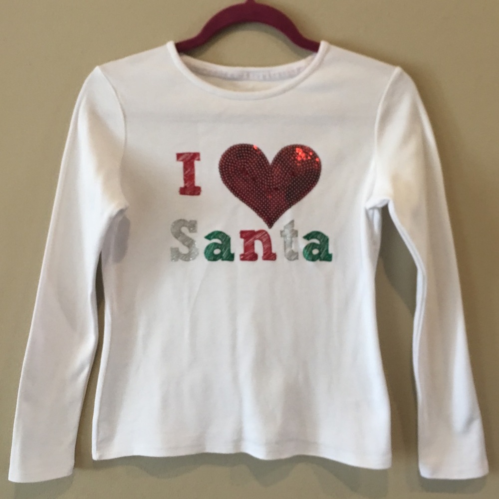 Girls 'I ❤️ Santa' Long Sleeve Top, 14-16